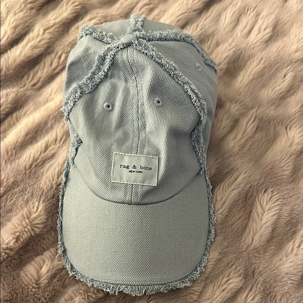 Rag & Bone Gray Frayed Baseball Cap